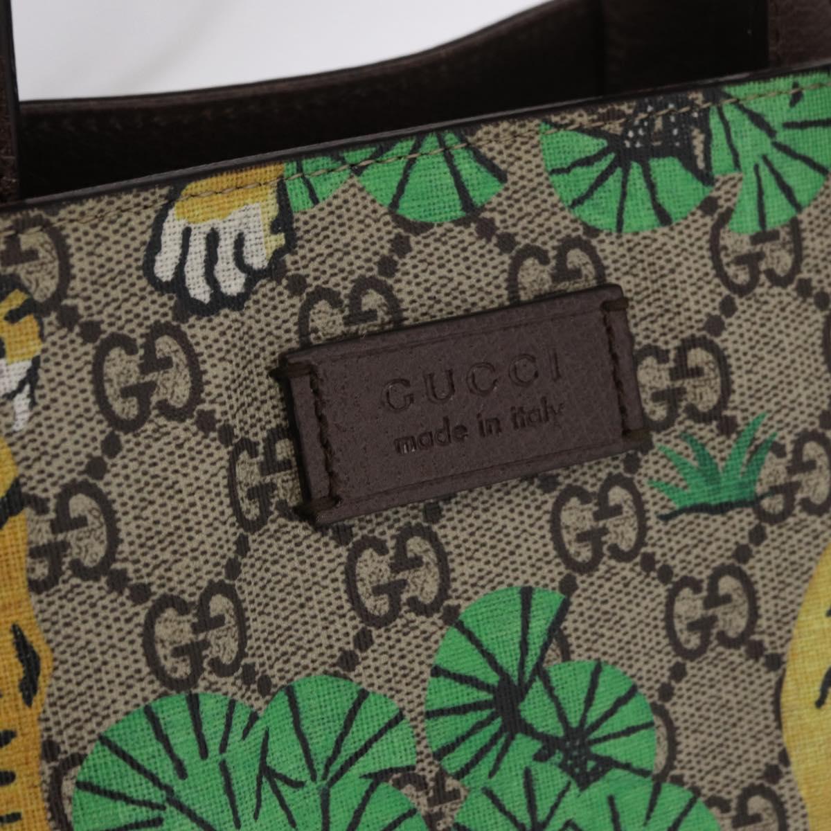 GUCCI GG Supreme Tote Bag PVC 2way Beige Gold 450950 Auth 184131V