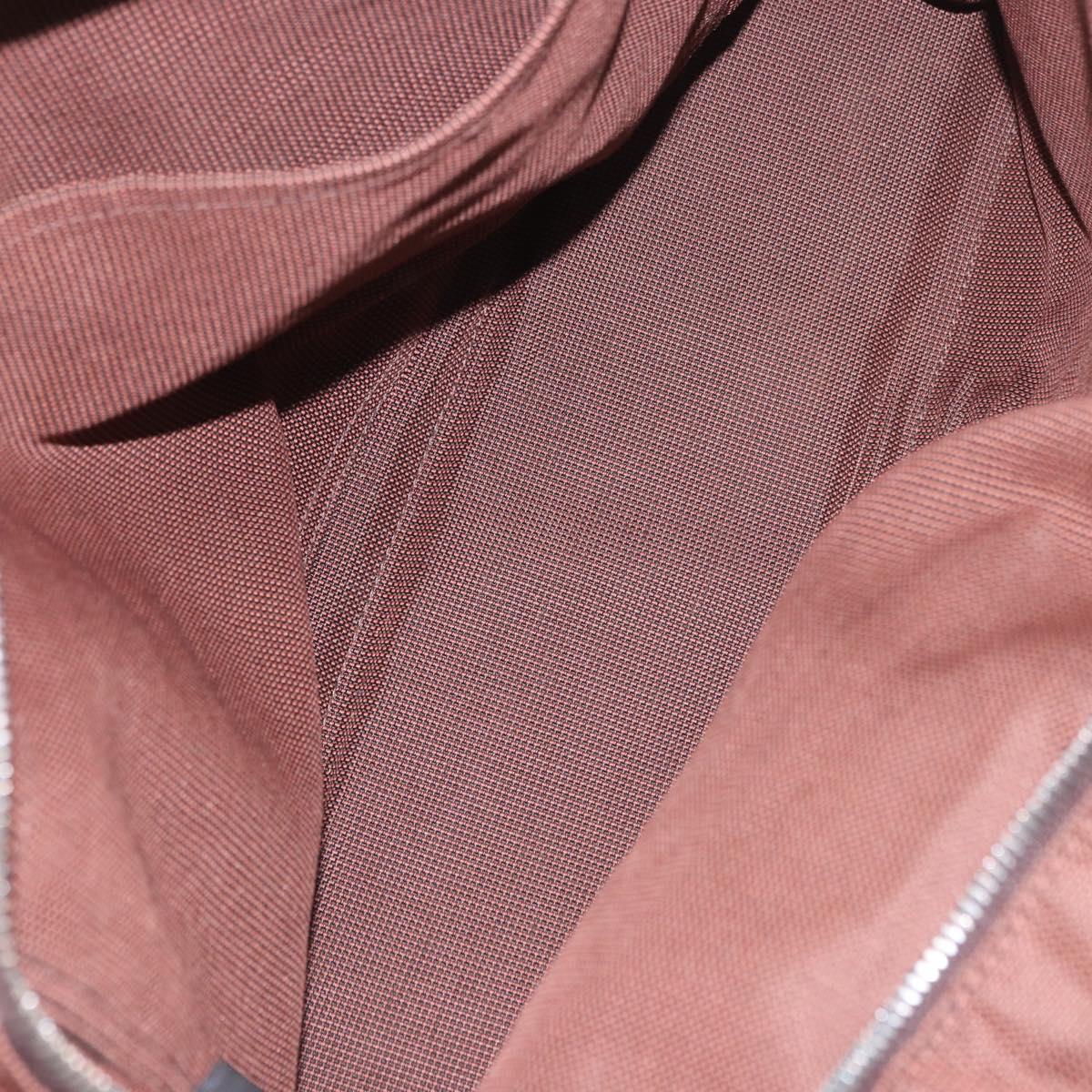HERMES Her Line Tote MM Tote Bag Canvas Brown Silver Auth 184135