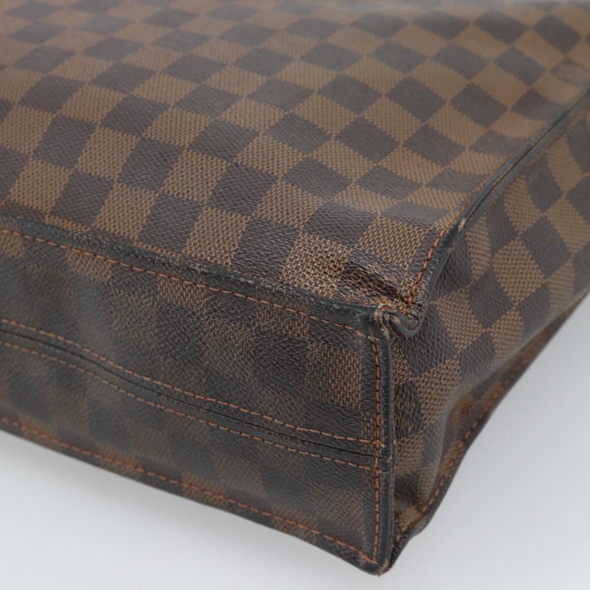 LOUIS VUITTON Damier Ebene Sac Plat Hand Bag N51140 LV Auth 184136