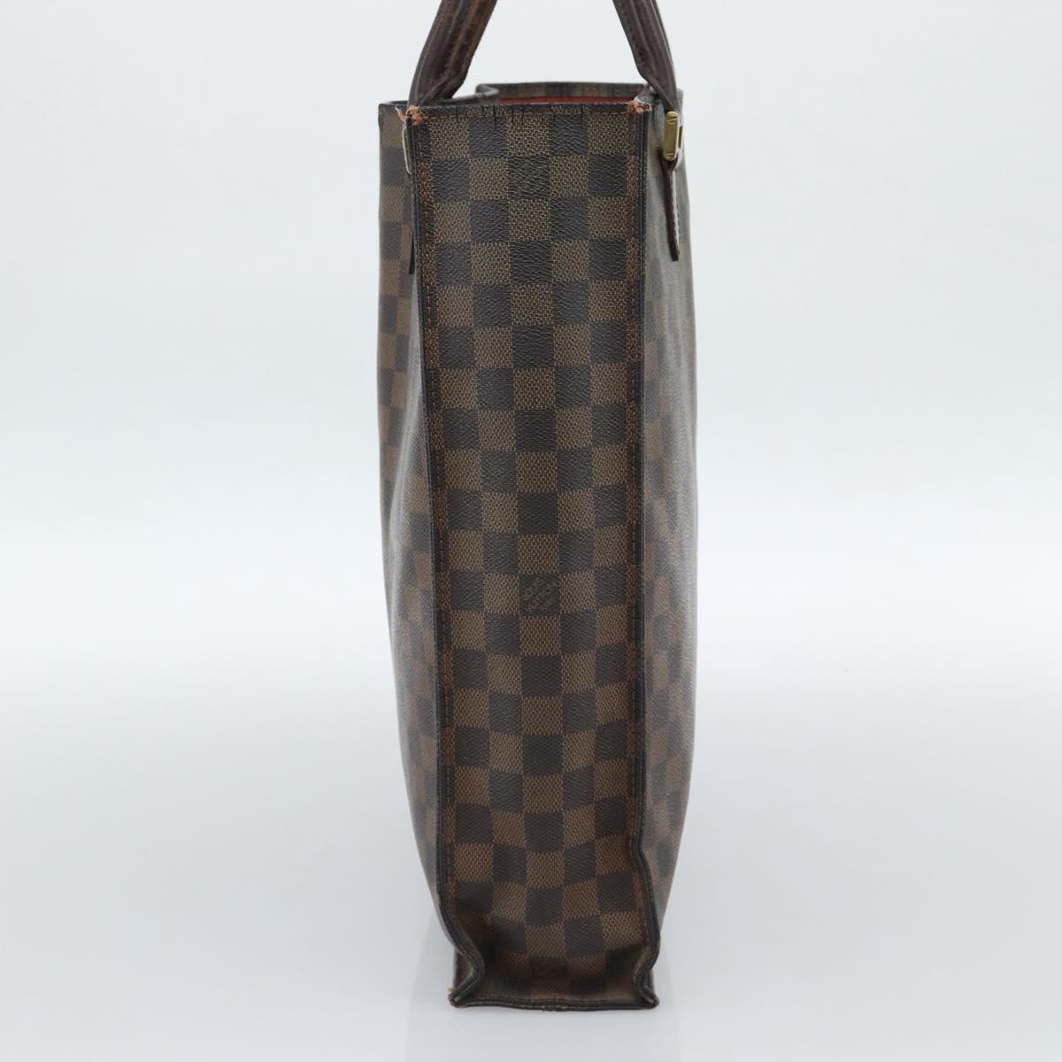 LOUIS VUITTON Damier Ebene Sac Plat Hand Bag N51140 LV Auth 184136
