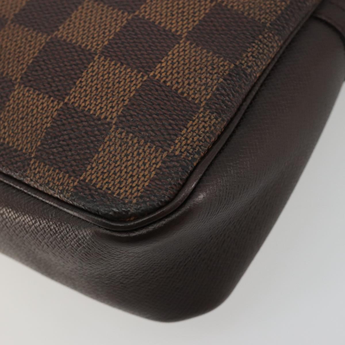 LOUIS VUITTON Damier Ebene Trousse Makeup Pouch N51982 LV Auth 184137