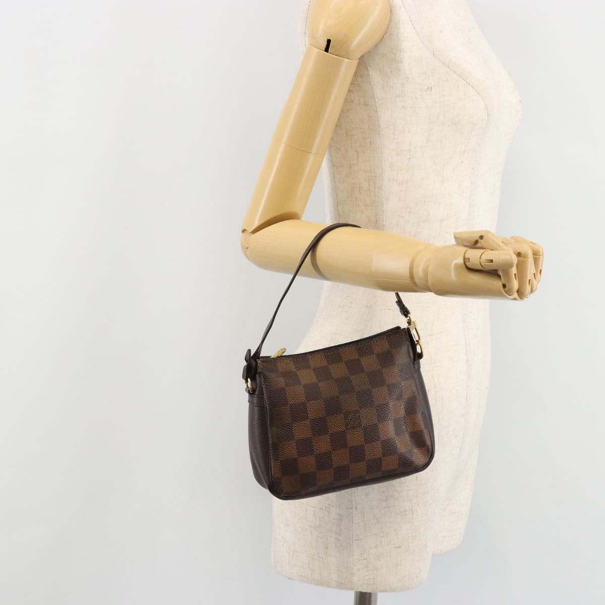 LOUIS VUITTON Damier Ebene Trousse Makeup Pouch N51982 LV Auth 184137