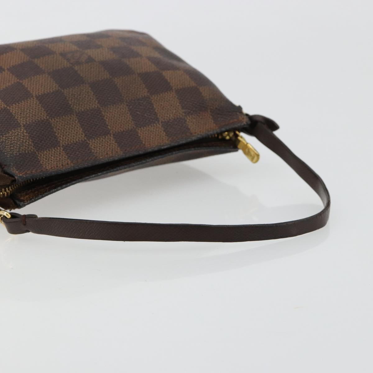 LOUIS VUITTON Damier Ebene Trousse Makeup Pouch N51982 LV Auth 184137
