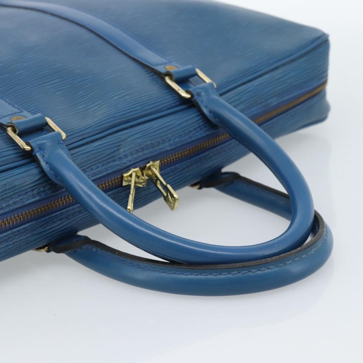 LOUIS VUITTON Epi Porte Documents Voyage Bag Blue M54475 LV Auth 184139