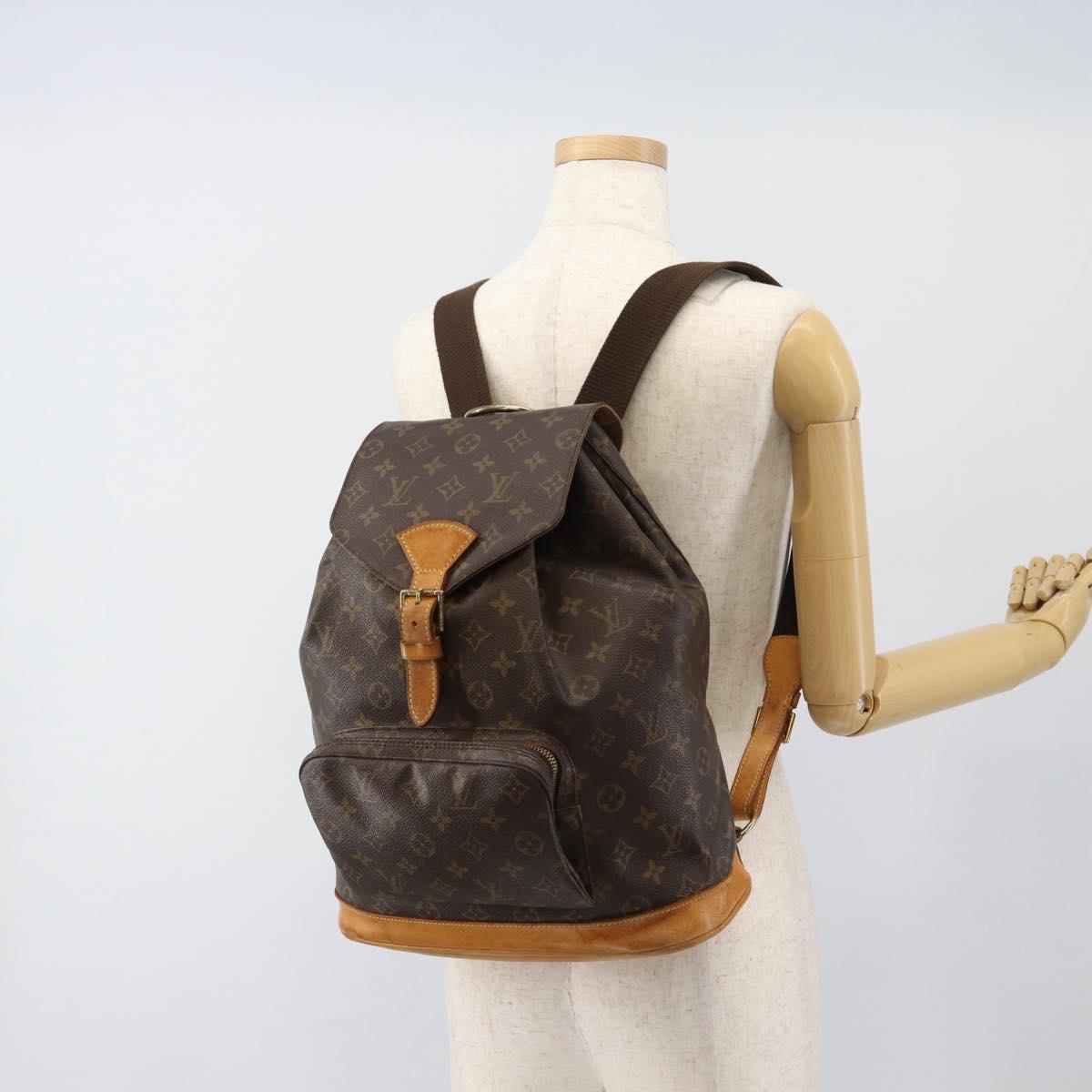 LOUIS VUITTON Monogram Montsouris GM Backpack M51135 LV Auth 184140
