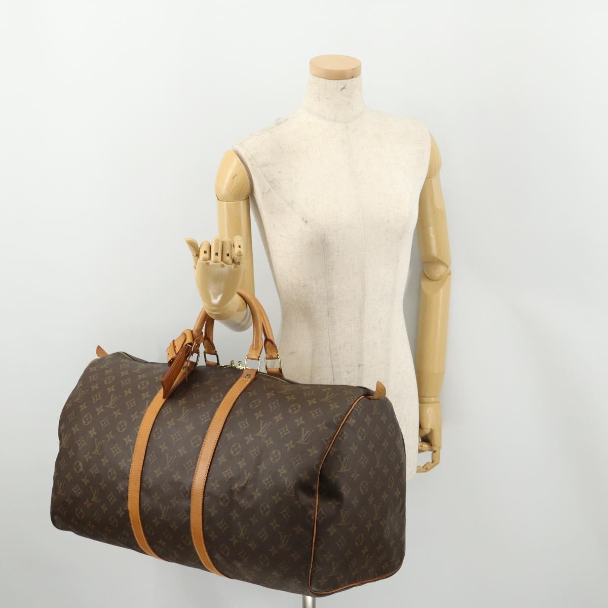 LOUIS VUITTON Monogram Keepall 55 Boston Bag M41424 LV Auth 184149A