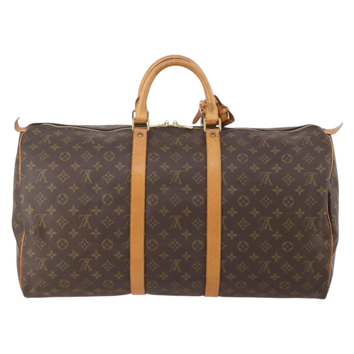 LOUIS VUITTON Monogram Keepall 55 Boston Bag M41424 LV Auth 184149A