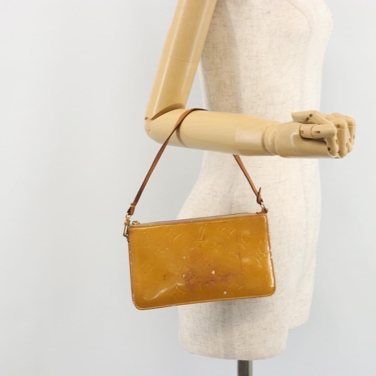 LOUIS VUITTON Monogram Vernis Lexington Pouch Beige M91010 LV Auth 184160