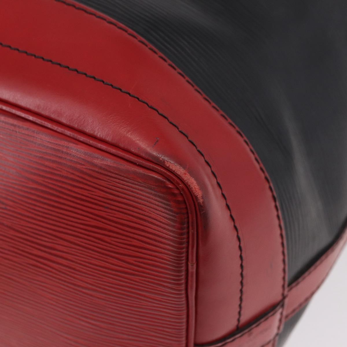 LOUIS VUITTON Epi Noe Shoulder Bag Bicolor Black Red M44017 LV Auth 184162
