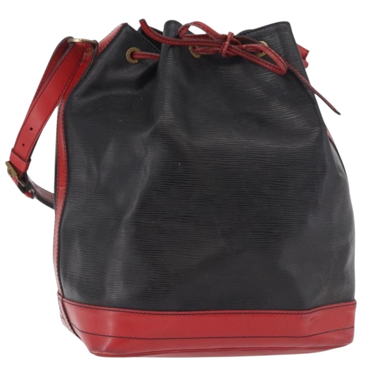 LOUIS VUITTON Epi Noe Shoulder Bag Bicolor Black Red M44017 LV Auth 184162