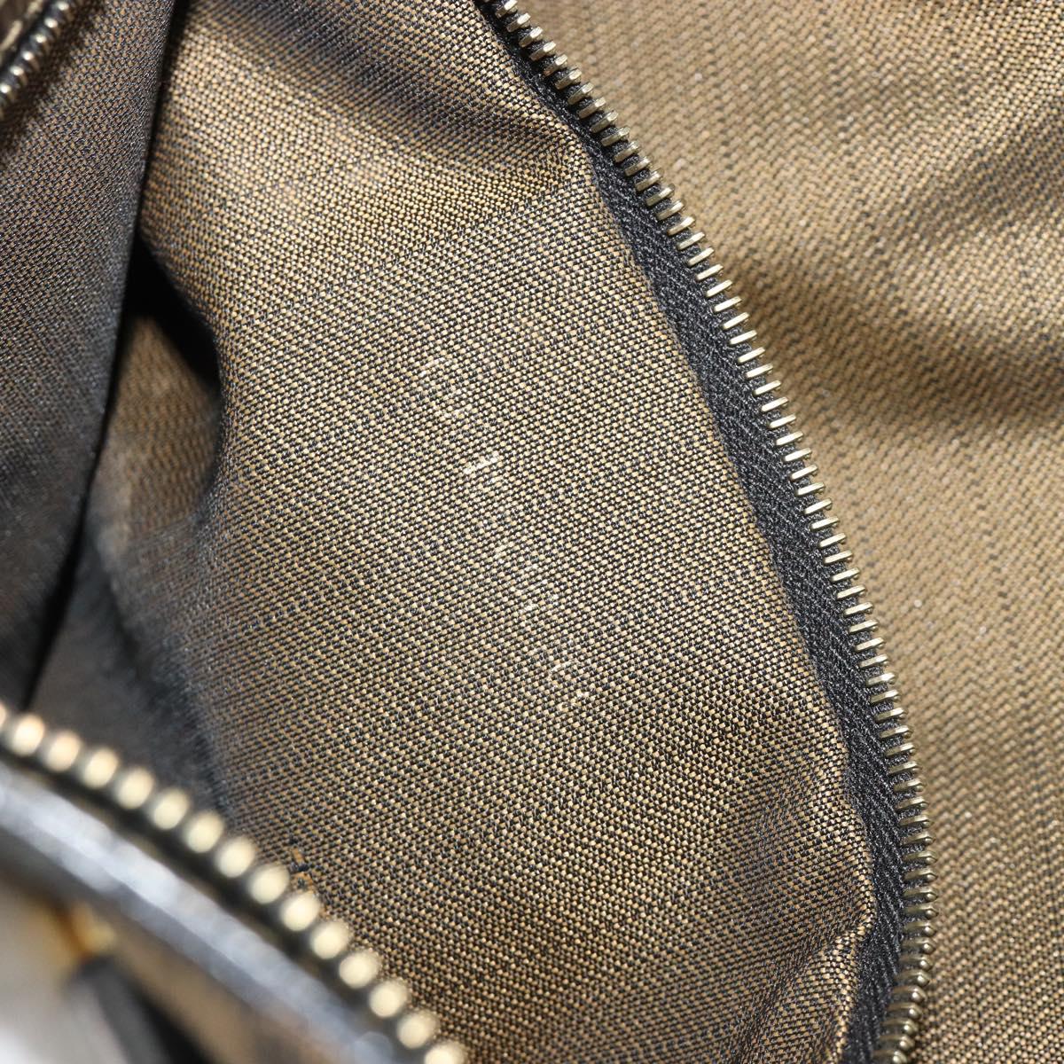 FENDI Zucca Canvas Hand Bag Black Brown Auth 184166