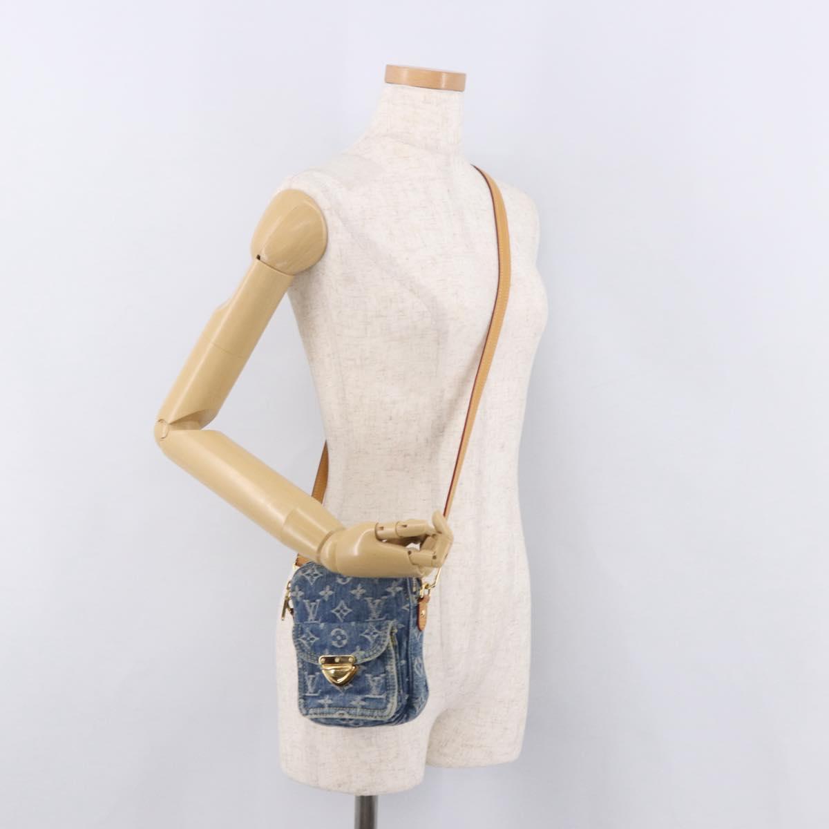LOUIS VUITTON Monogram Denim Pochette Fairfax Bag Blue M82948 LV Auth 184169SAV