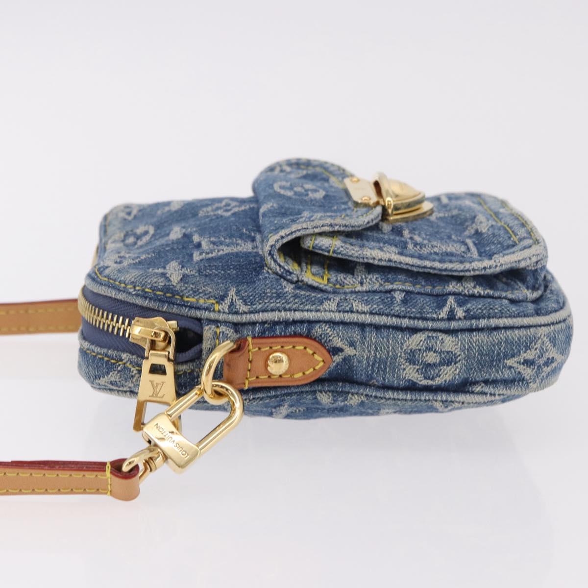 LOUIS VUITTON Monogram Denim Pochette Fairfax Bag Blue M82948 LV Auth 184169SAV