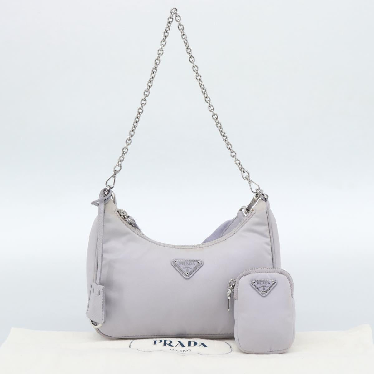 PRADA Shoulder Bag Nylon Purple Silver Auth 184170V