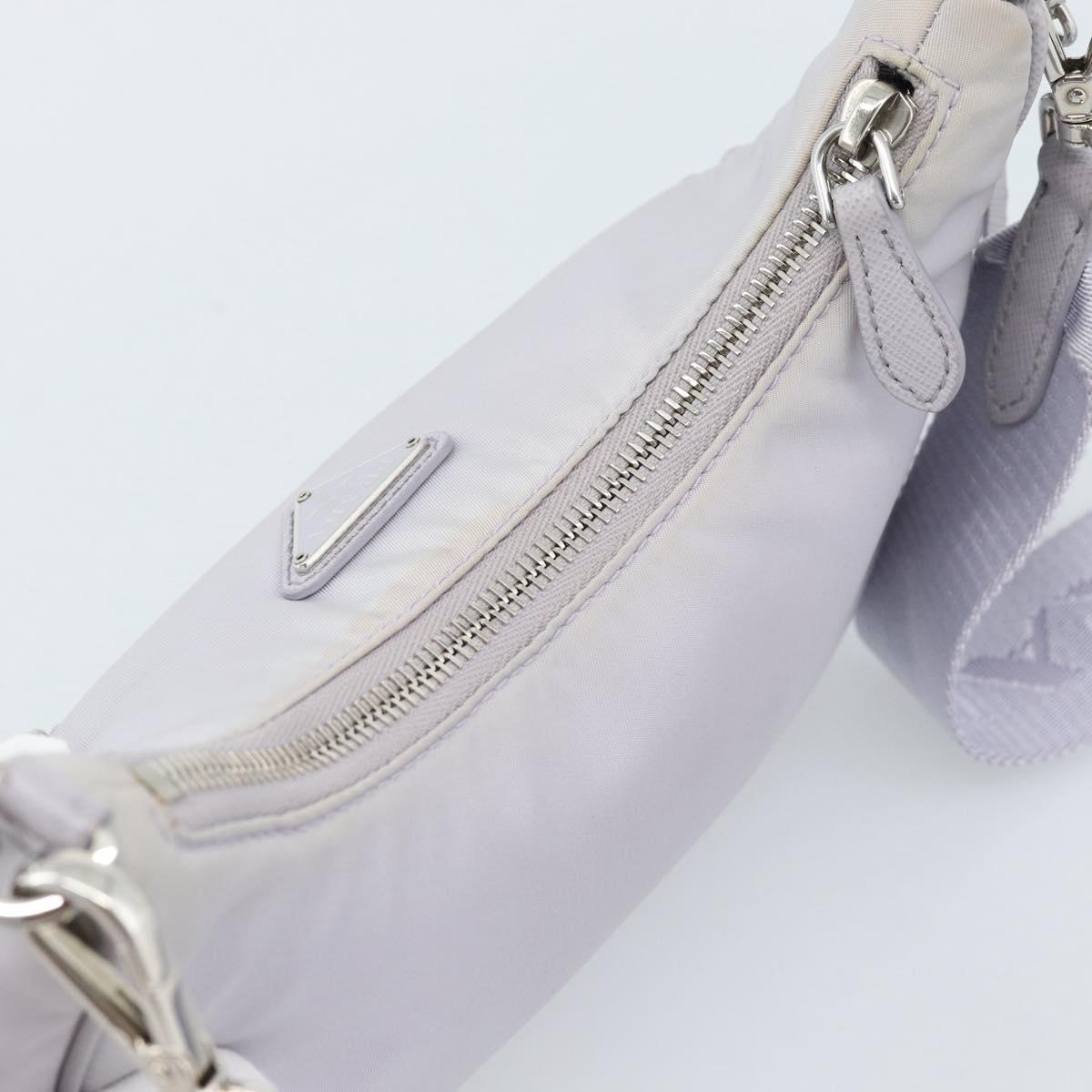 PRADA Shoulder Bag Nylon Purple Silver Auth 184170V