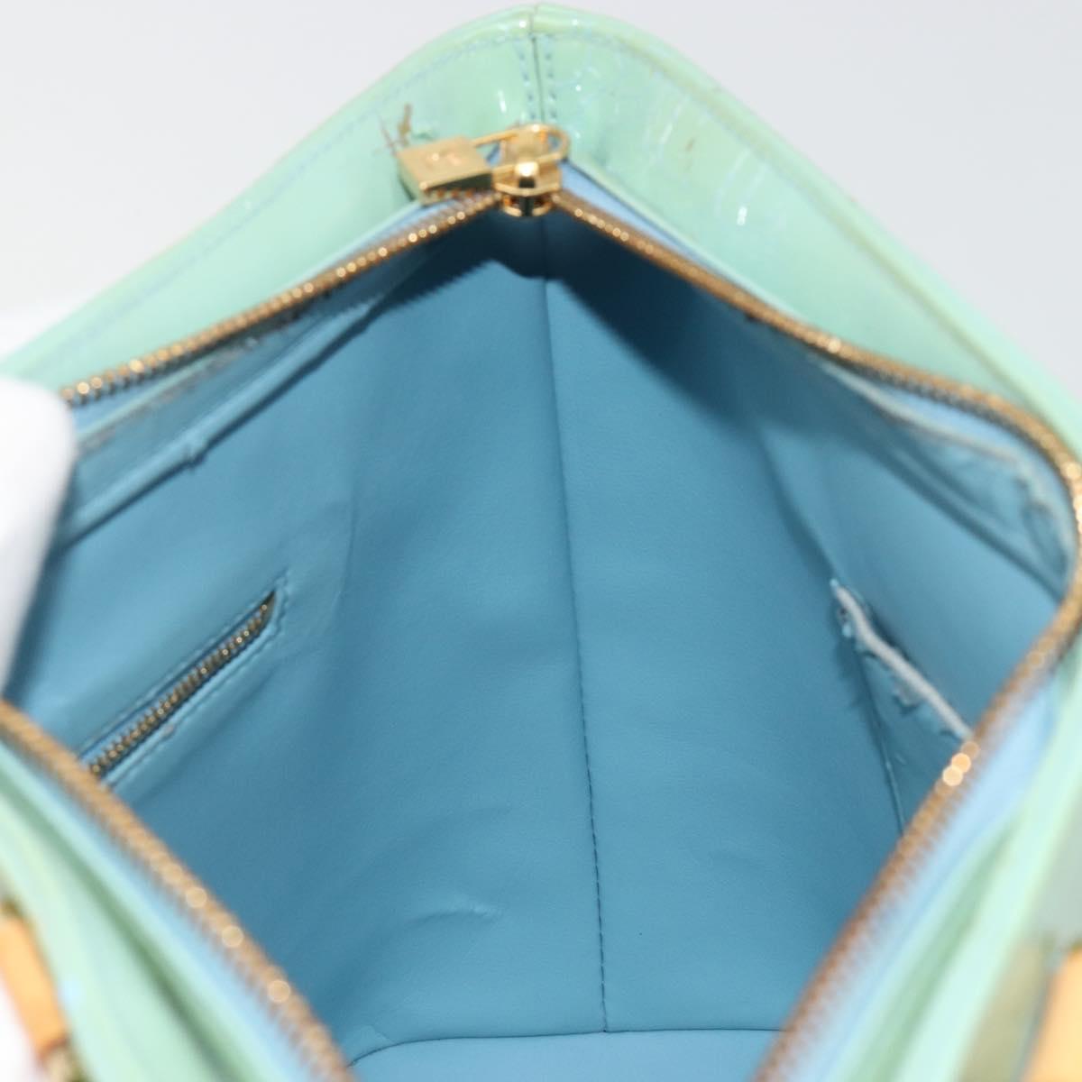 LOUIS VUITTON Monogram Vernis Houston Hand Bag Baby Blue M91005 LV Auth 184172