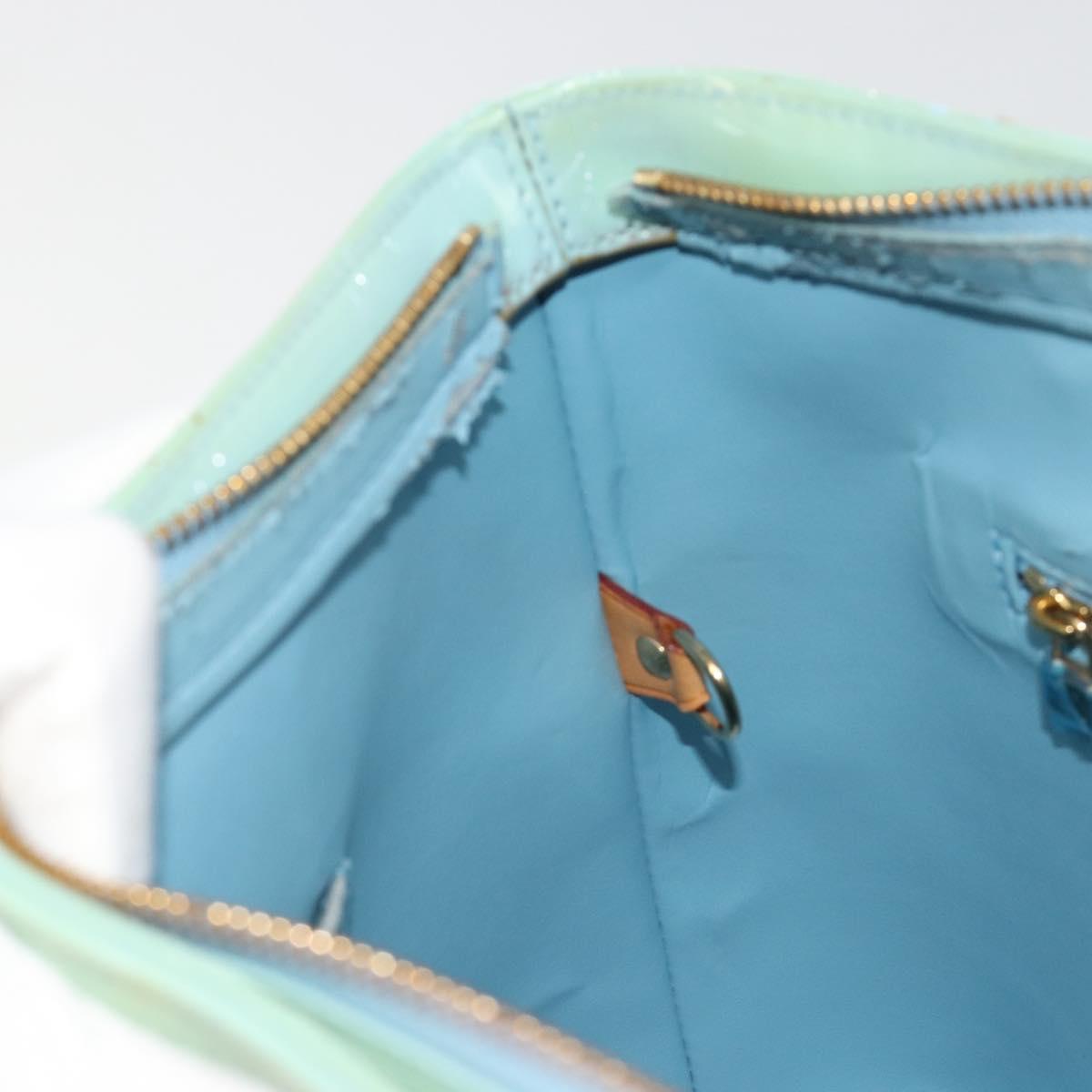 LOUIS VUITTON Monogram Vernis Houston Hand Bag Baby Blue M91005 LV Auth 184172