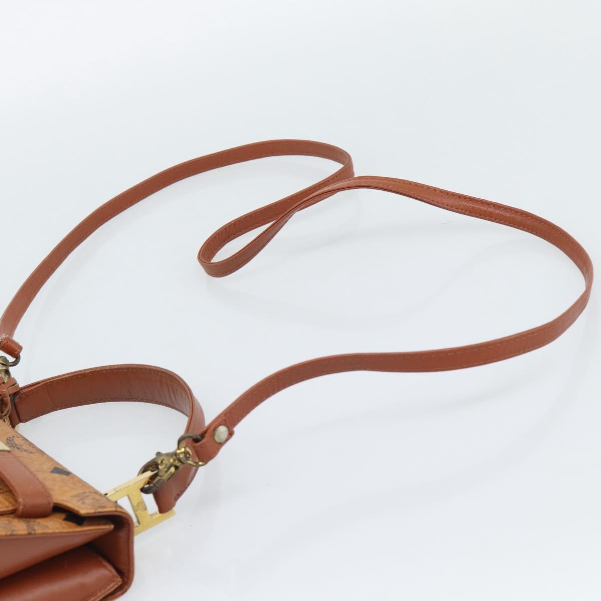 MCM Vicetos Logogram Hand Bag PVC Leather 2way Brown Gold Auth 184176A