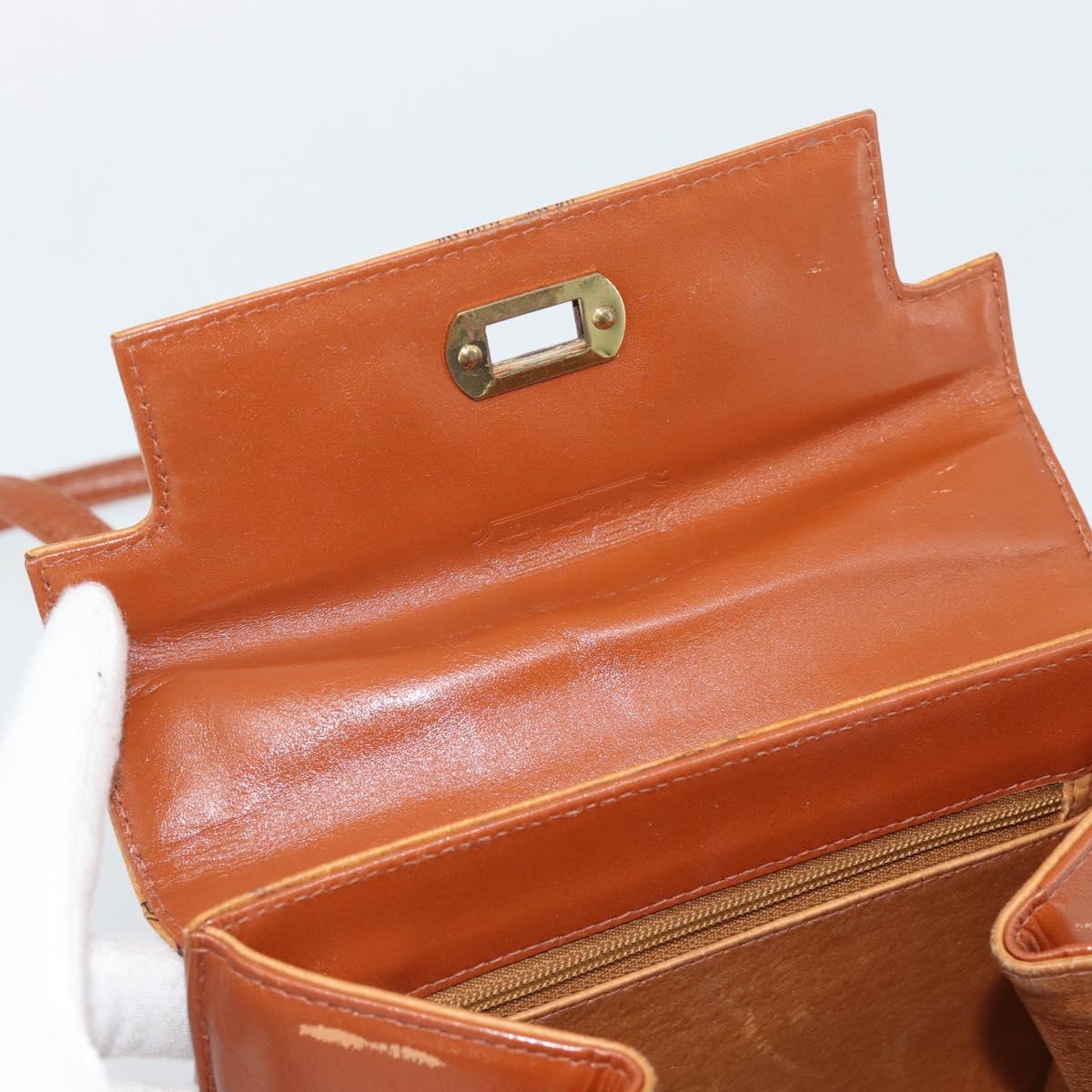 MCM Vicetos Logogram Hand Bag PVC Leather 2way Brown Gold Auth 184176A