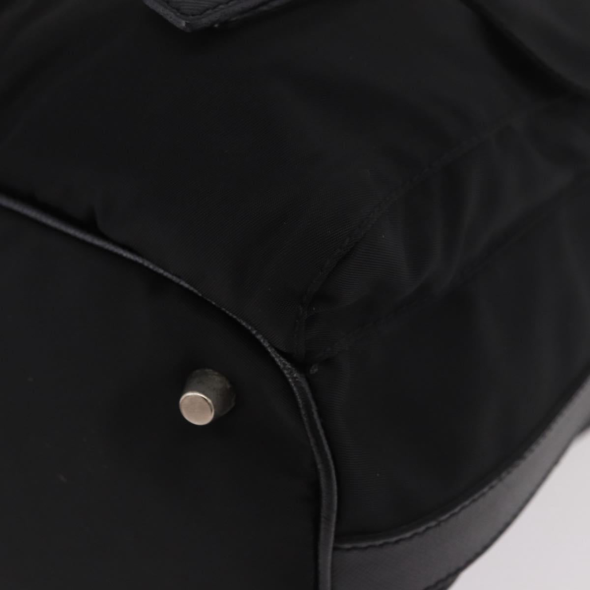 PRADA Shoulder Bag Nylon Black Silver Auth 184177A
