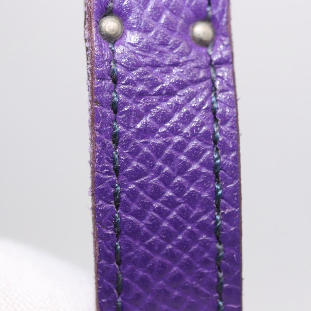 HERMES Kelly Long Wallet Epsom Purple Silver Auth 184179SM