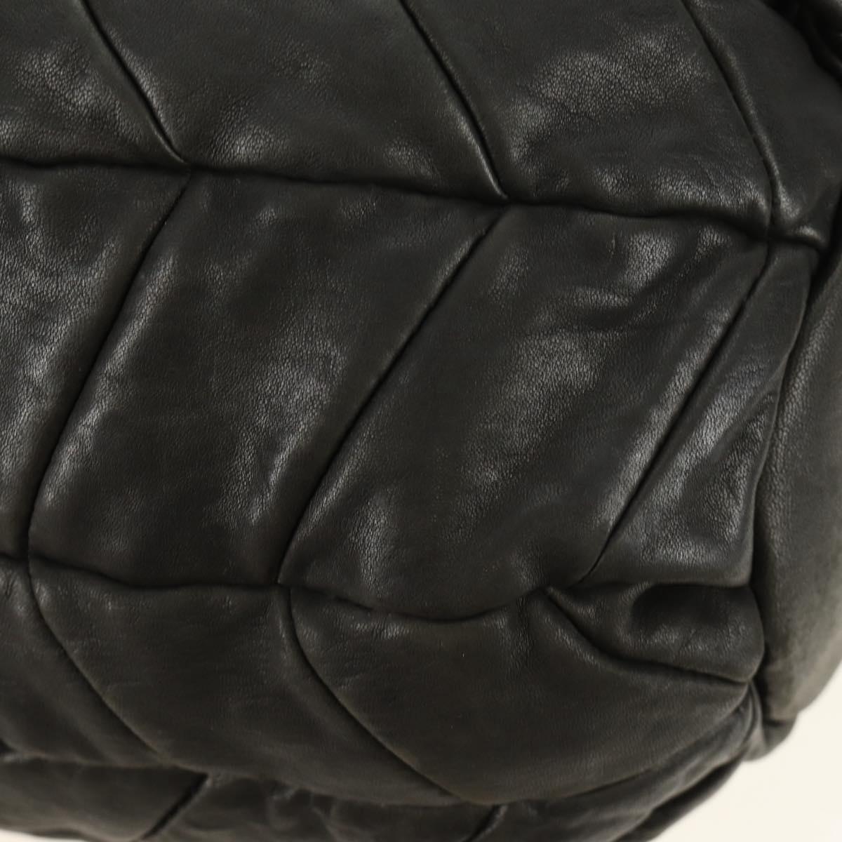 Miu Miu Hand Bag Leather 2way Black Gold Auth 184180V