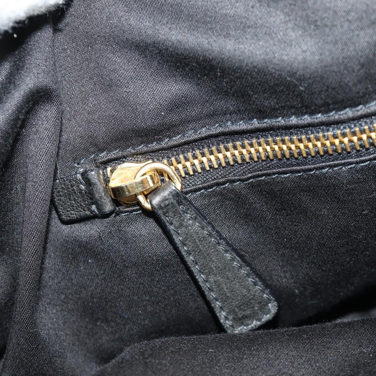 Miu Miu Hand Bag Leather 2way Black Gold Auth 184180V