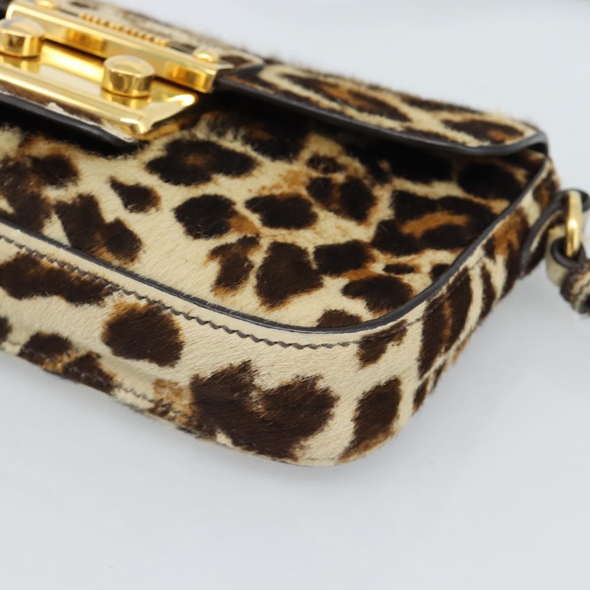 Miu Miu Shoulder Bag Harako leather Beige Gold Auth 184187A