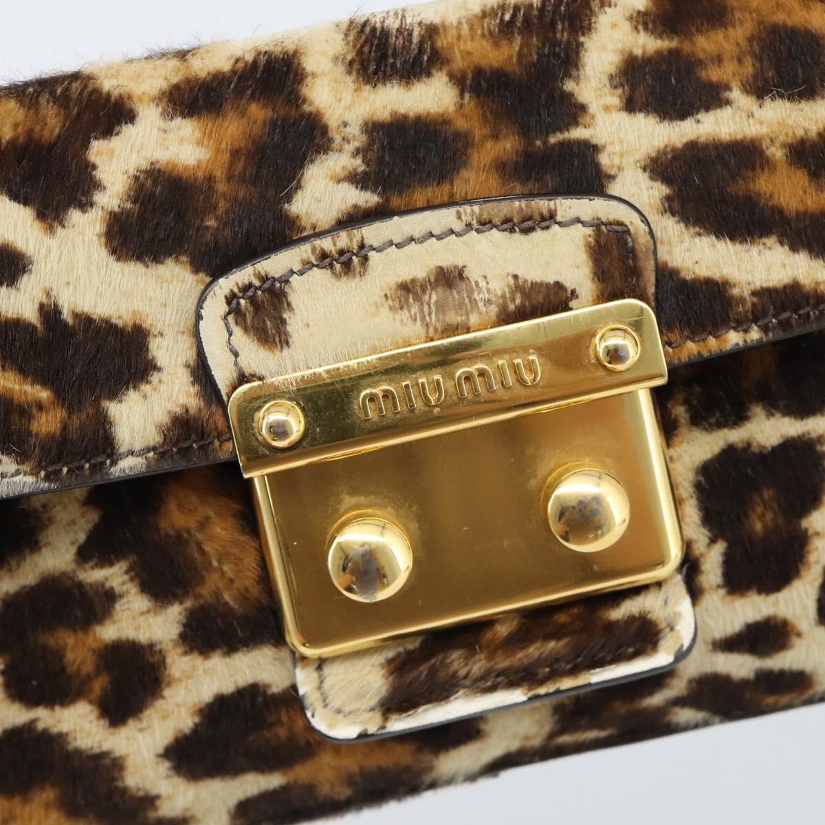 Miu Miu Shoulder Bag Harako leather Beige Gold Auth 184187A