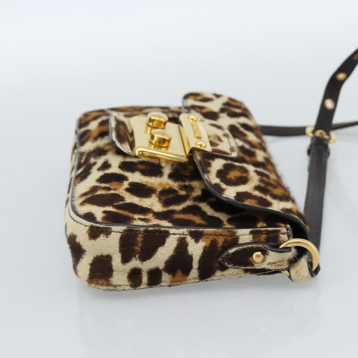 Miu Miu Shoulder Bag Harako leather Beige Gold Auth 184187A
