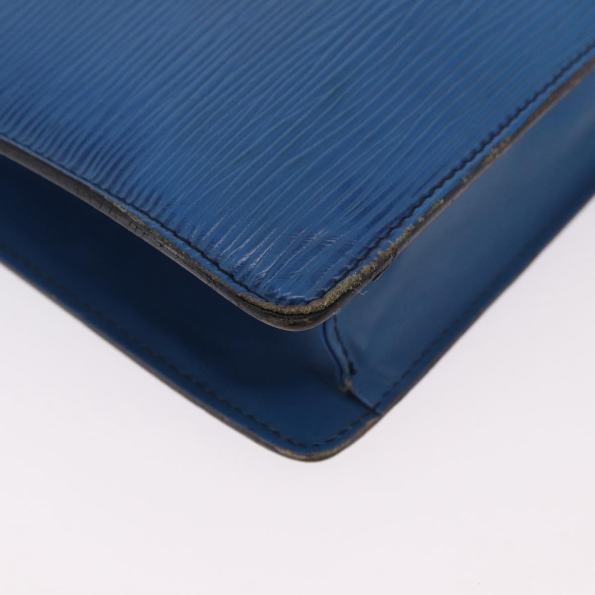 LOUIS VUITTON Epi Montaigne 27 Clutch Bag Blue M52655 LV Auth 184193