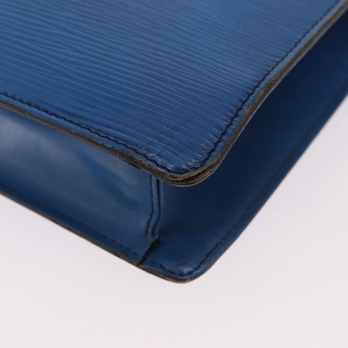 LOUIS VUITTON Epi Montaigne 27 Clutch Bag Blue M52655 LV Auth 184193