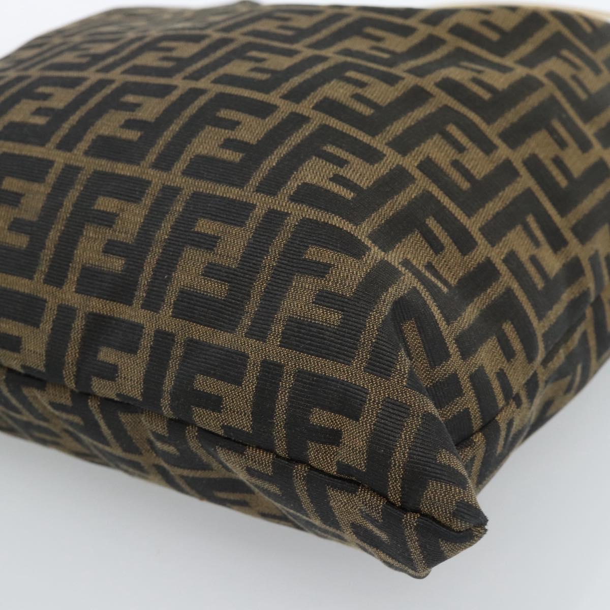 FENDI Zucca Canvas Hand Bag Black Brown Auth 184207A
