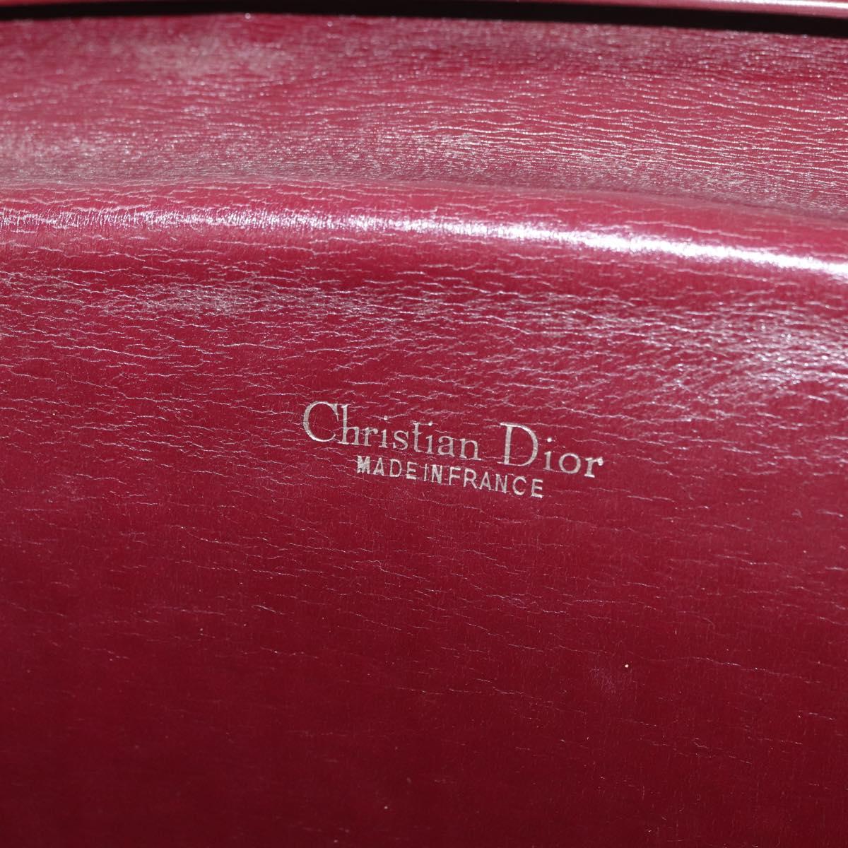 Christian Dior Trotter Canvas Shoulder Bag Red Gold Auth 184210