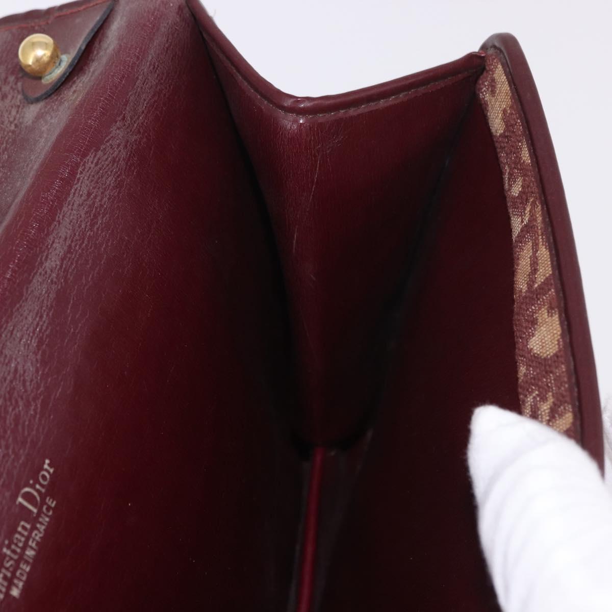 Christian Dior Trotter Canvas Shoulder Bag Red Gold Auth 184210