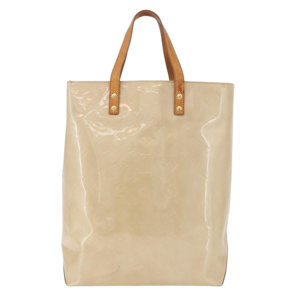 LOUIS VUITTON Monogram Vernis Reade MM Hand Bag Beige M91141 LV Auth 184220