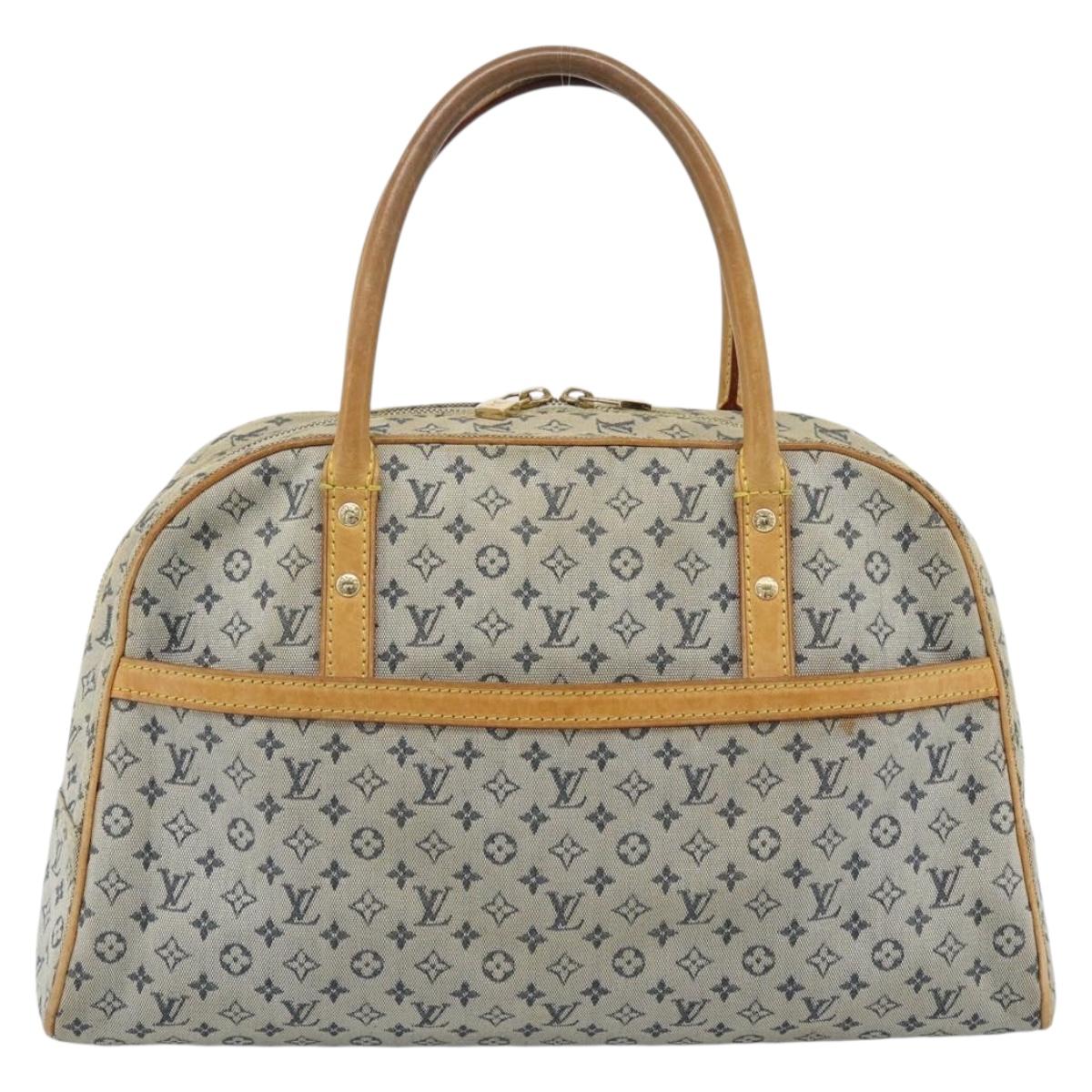 LOUIS VUITTON Monogram mini Marie Hand Bag Blue M92003 LV Auth 184222