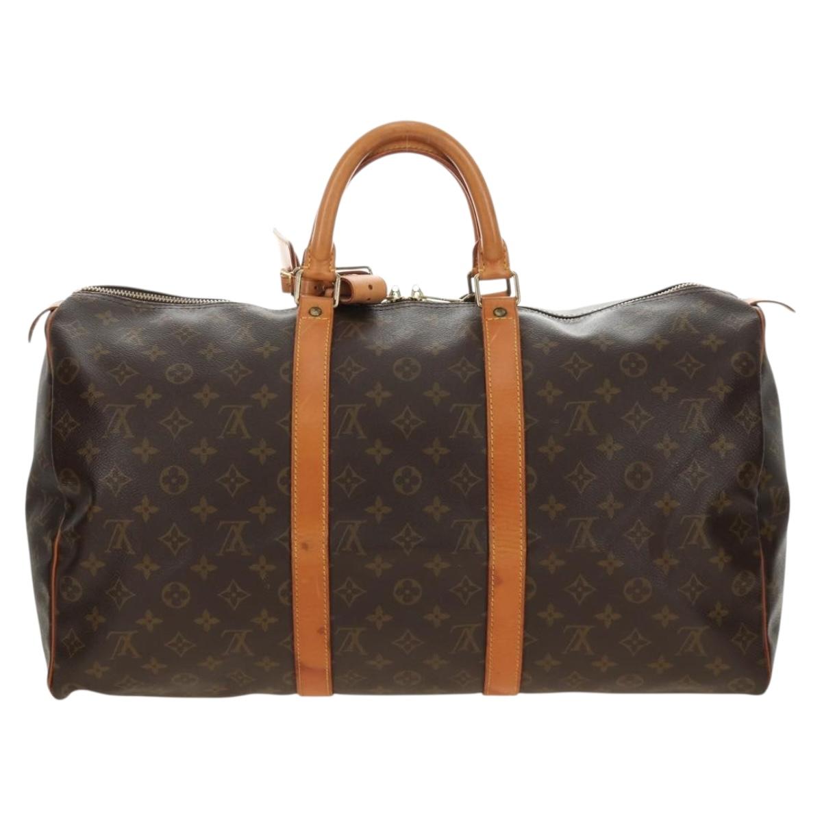LOUIS VUITTON Monogram Keepall 50 Boston Bag M41426 LV Auth 184229V