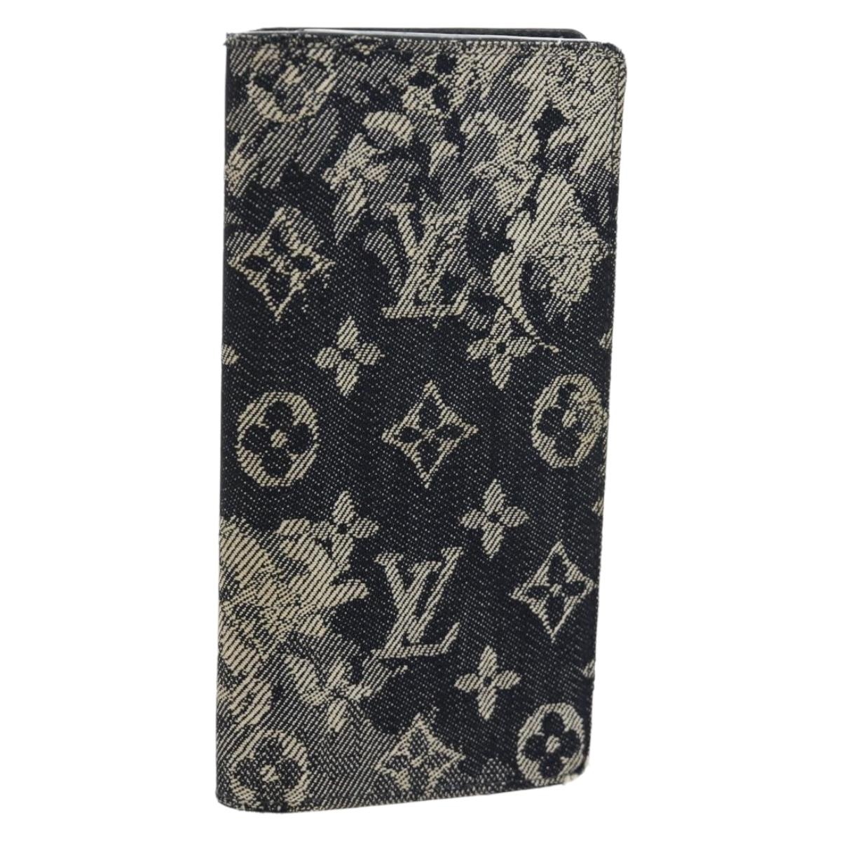 LOUIS VUITTON Tapestry Brazza Portefeuille NM Wallet Navy M80032 LV Auth 184232M