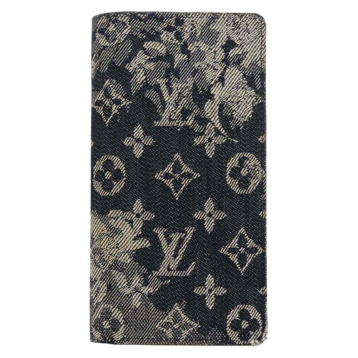 LOUIS VUITTON Tapestry Brazza Portefeuille NM Wallet Navy M80032 LV Auth 184232M