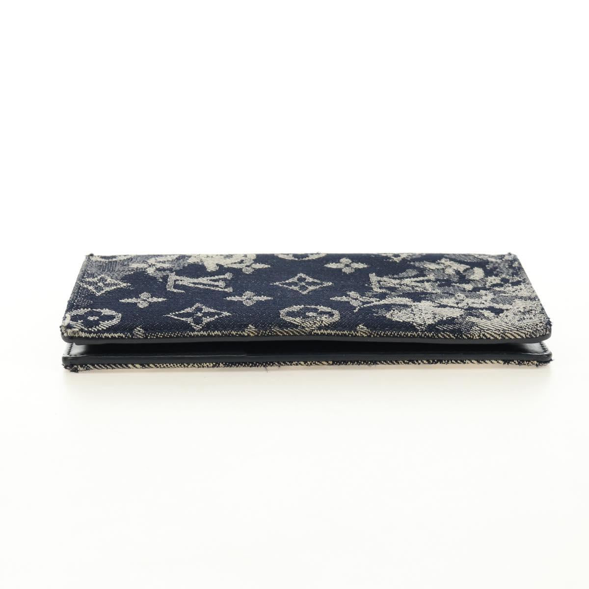 LOUIS VUITTON Tapestry Brazza Portefeuille NM Wallet Navy M80032 LV Auth 184232M