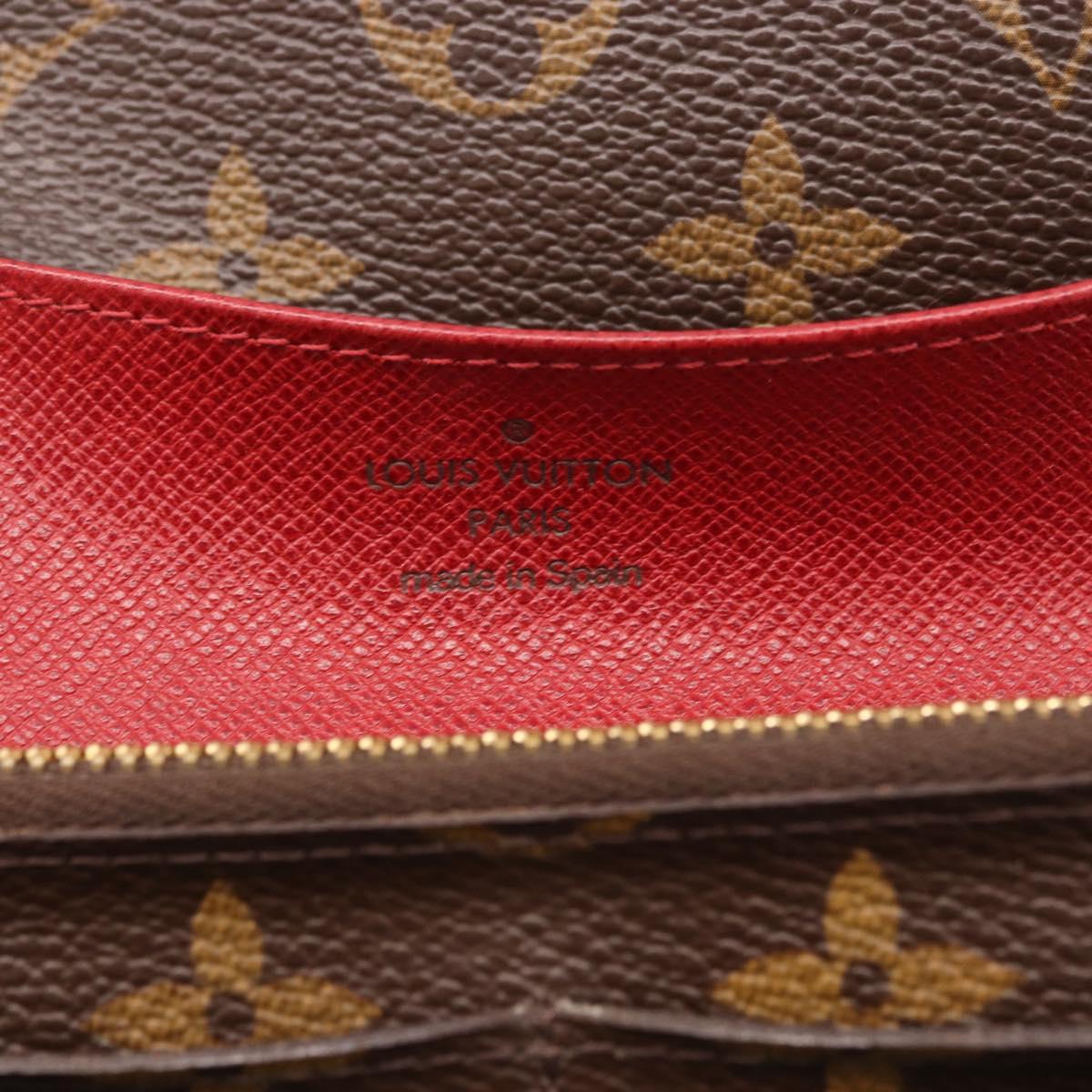 LOUIS VUITTON Monogram Portefeuille Emilie Long Wallet Red M60136 LV Auth 184234