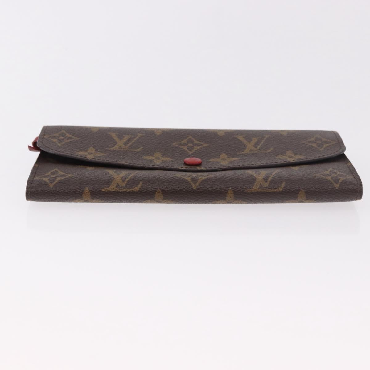 LOUIS VUITTON Monogram Portefeuille Emilie Long Wallet Red M60136 LV Auth 184234