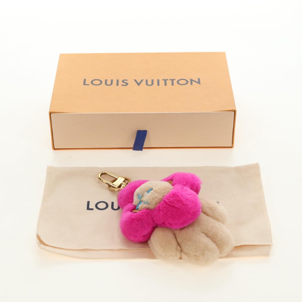 LOUIS VUITTON Vivienne Vison Bag Charm Fur Beige Pink M00870 LV Auth 184237SM