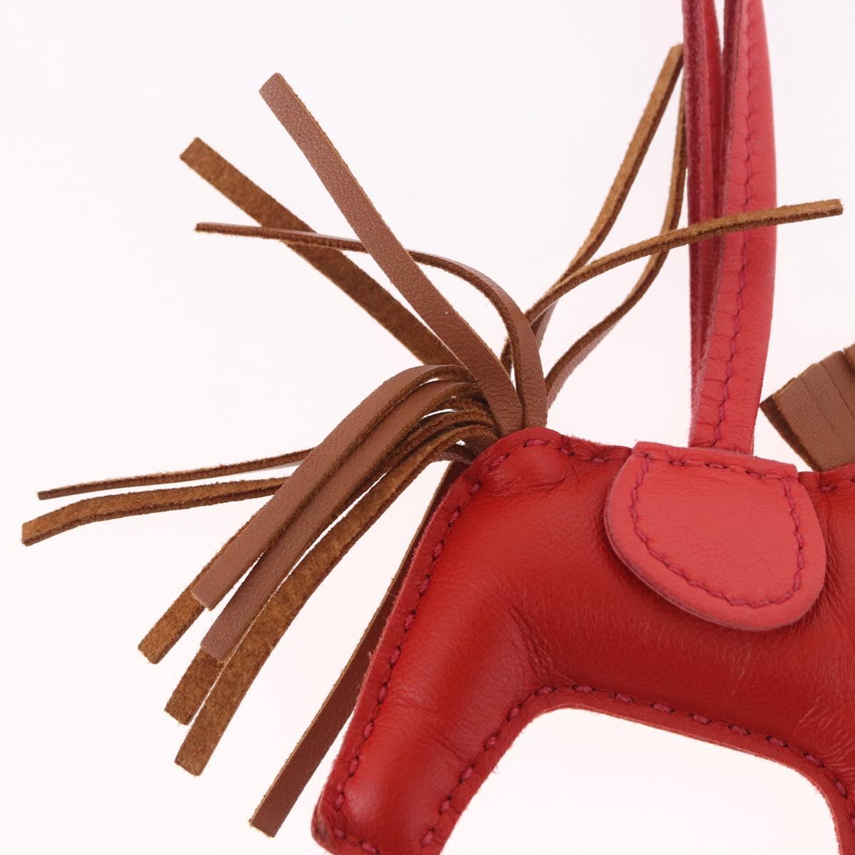 HERMES Rodeo PM Charm Leather Red Auth 184238M