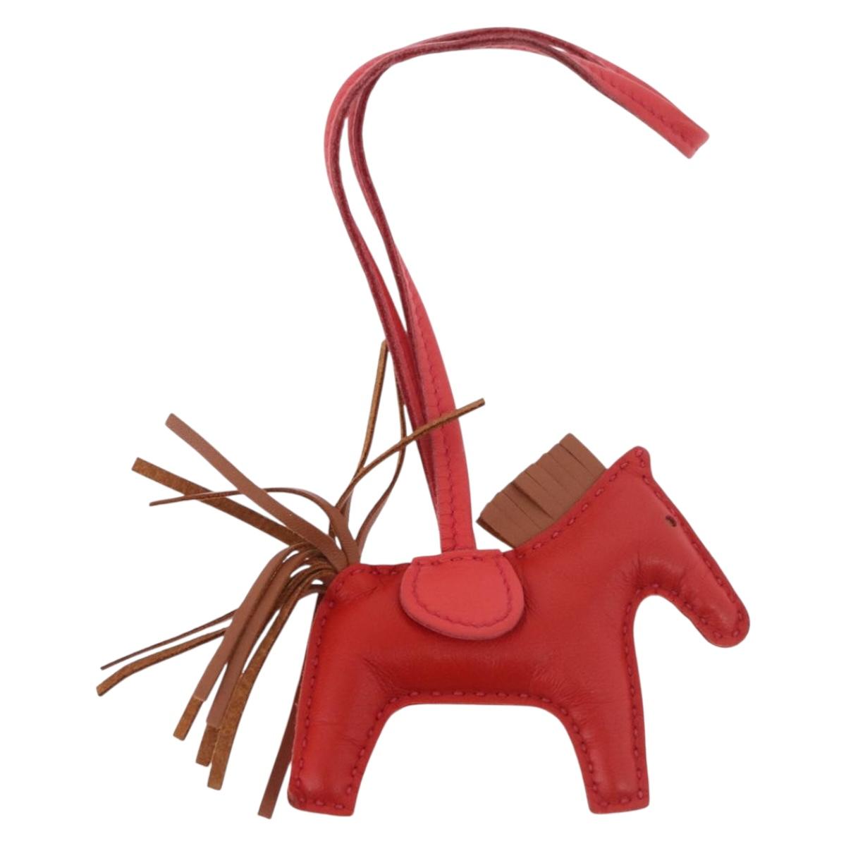 HERMES Rodeo PM Charm Leather Red Auth 184238M