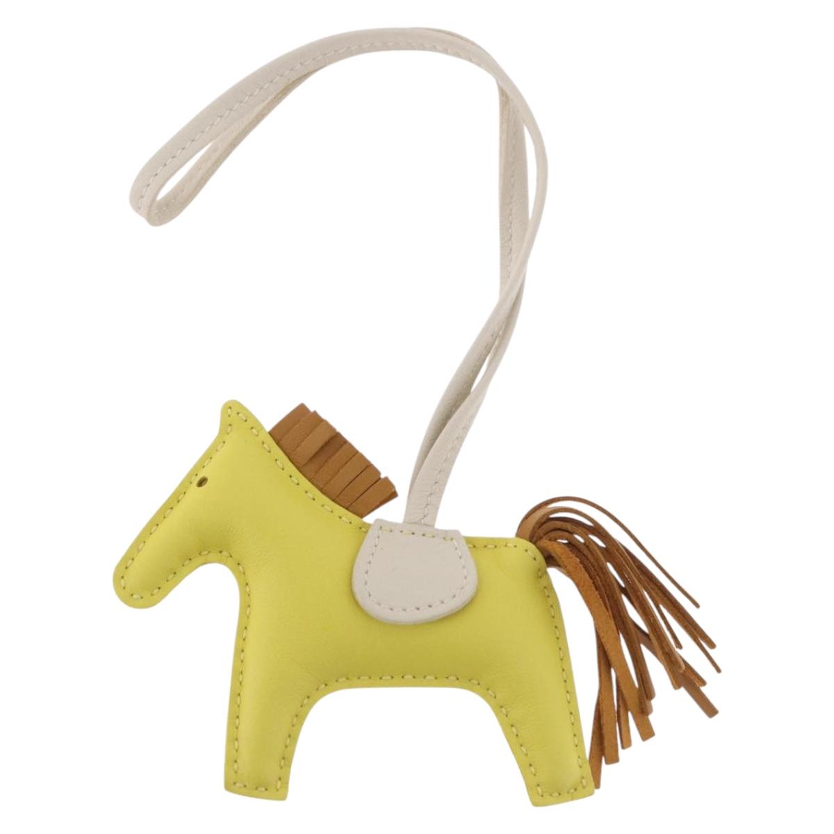 HERMES Rodeo PM Charm Leather Yellow Auth 184239M