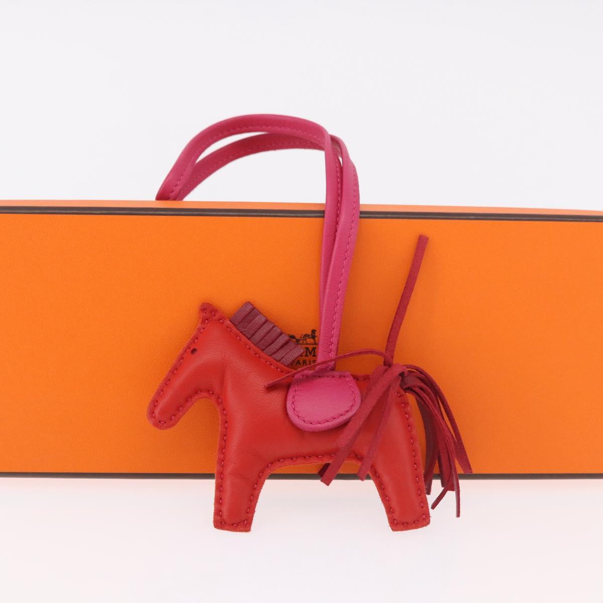 HERMES Rodeo PM Charm Leather Red Auth 184240M