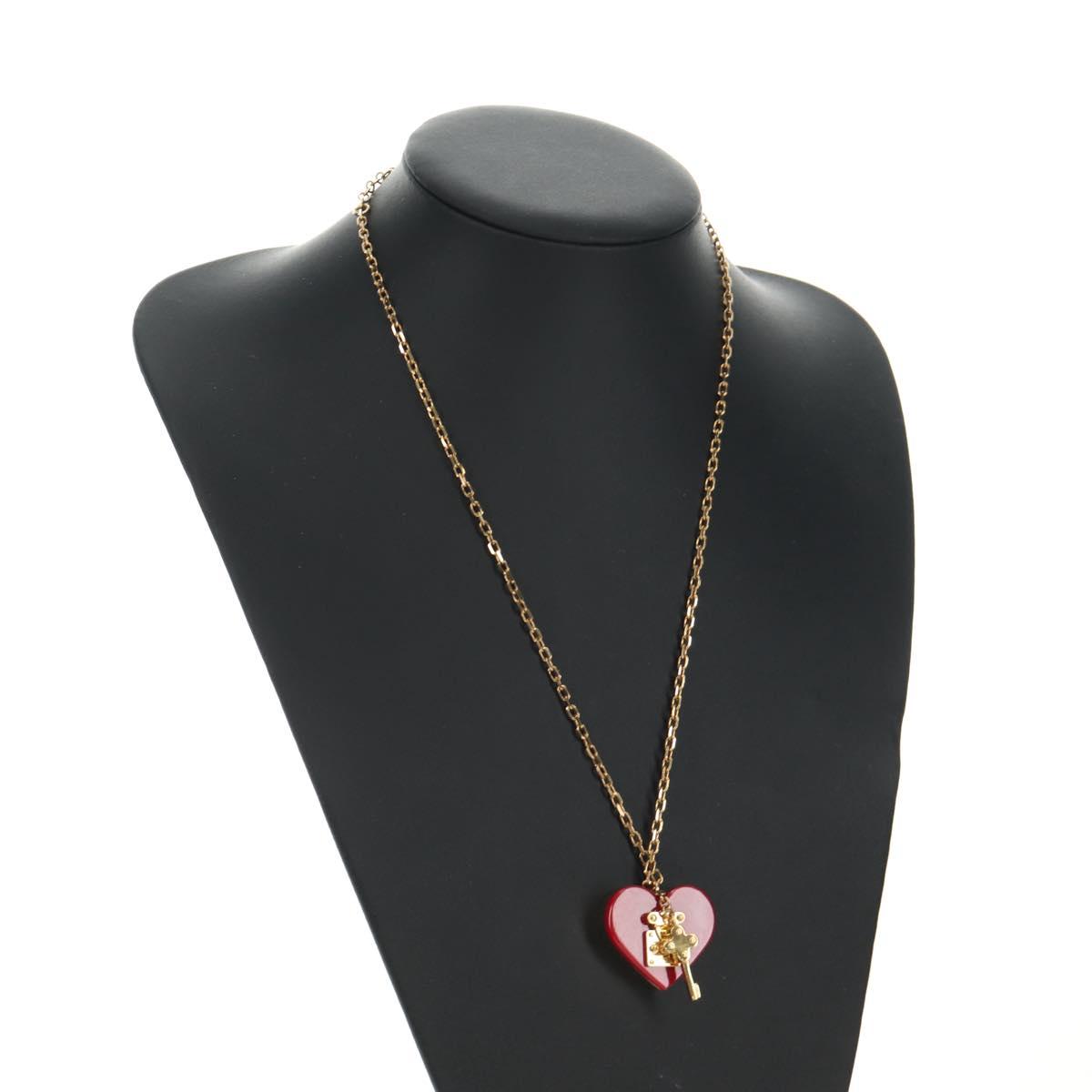 LOUIS VUITTON Pandantif Rock Me Necklace metal Red M66516 LV Auth 184249M