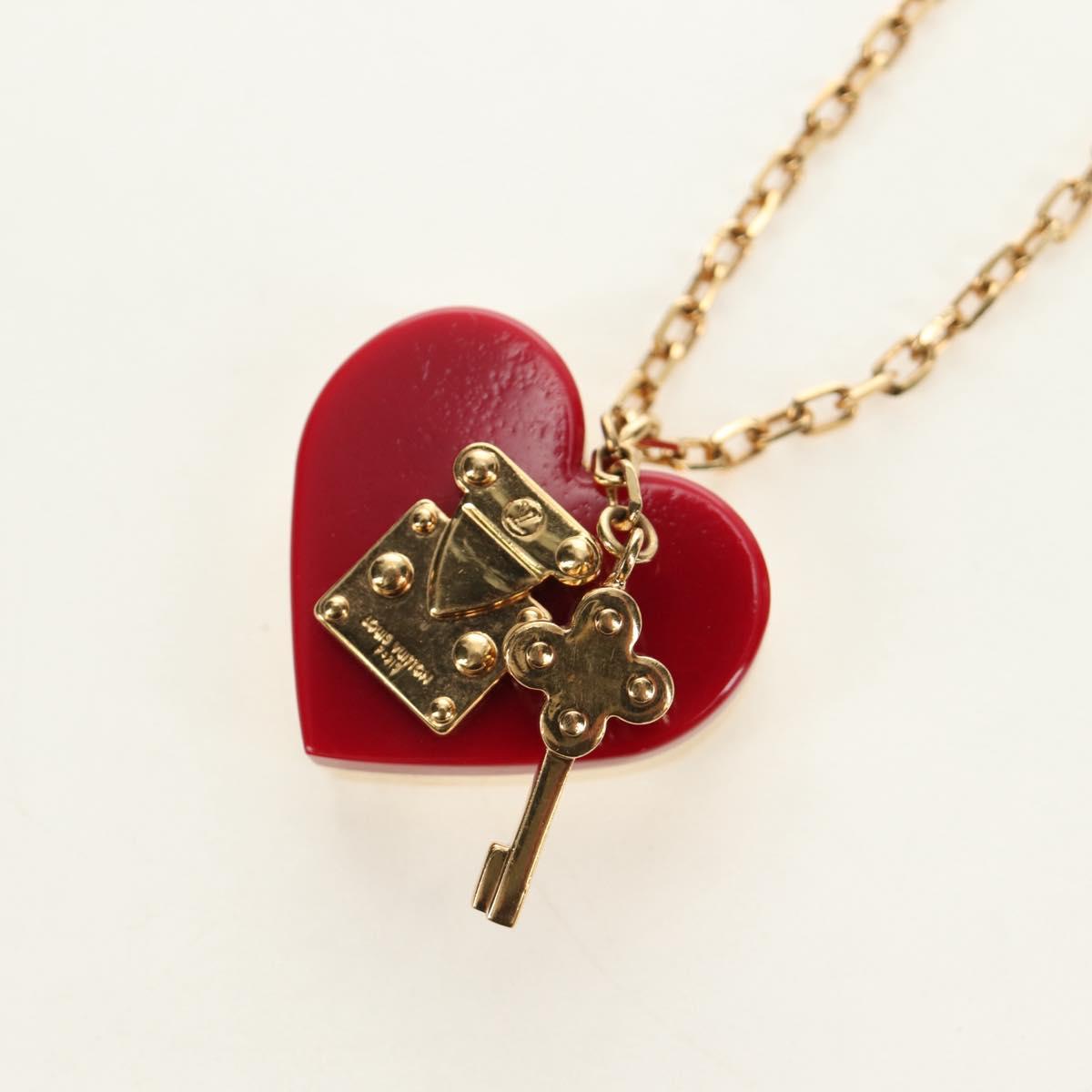 LOUIS VUITTON Pandantif Rock Me Necklace metal Red M66516 LV Auth 184249M